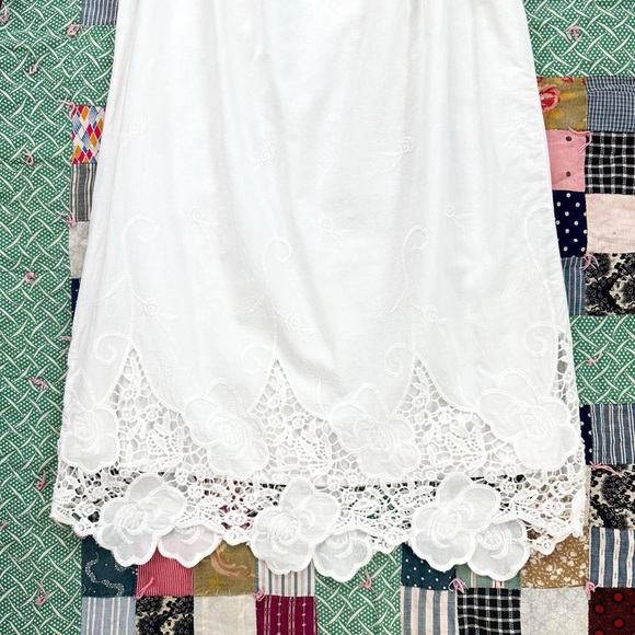 Barneys Off The Shoulder White 100% Cotton Lace Milkmaid Mini Shift Dress small - Picture 6 of 8